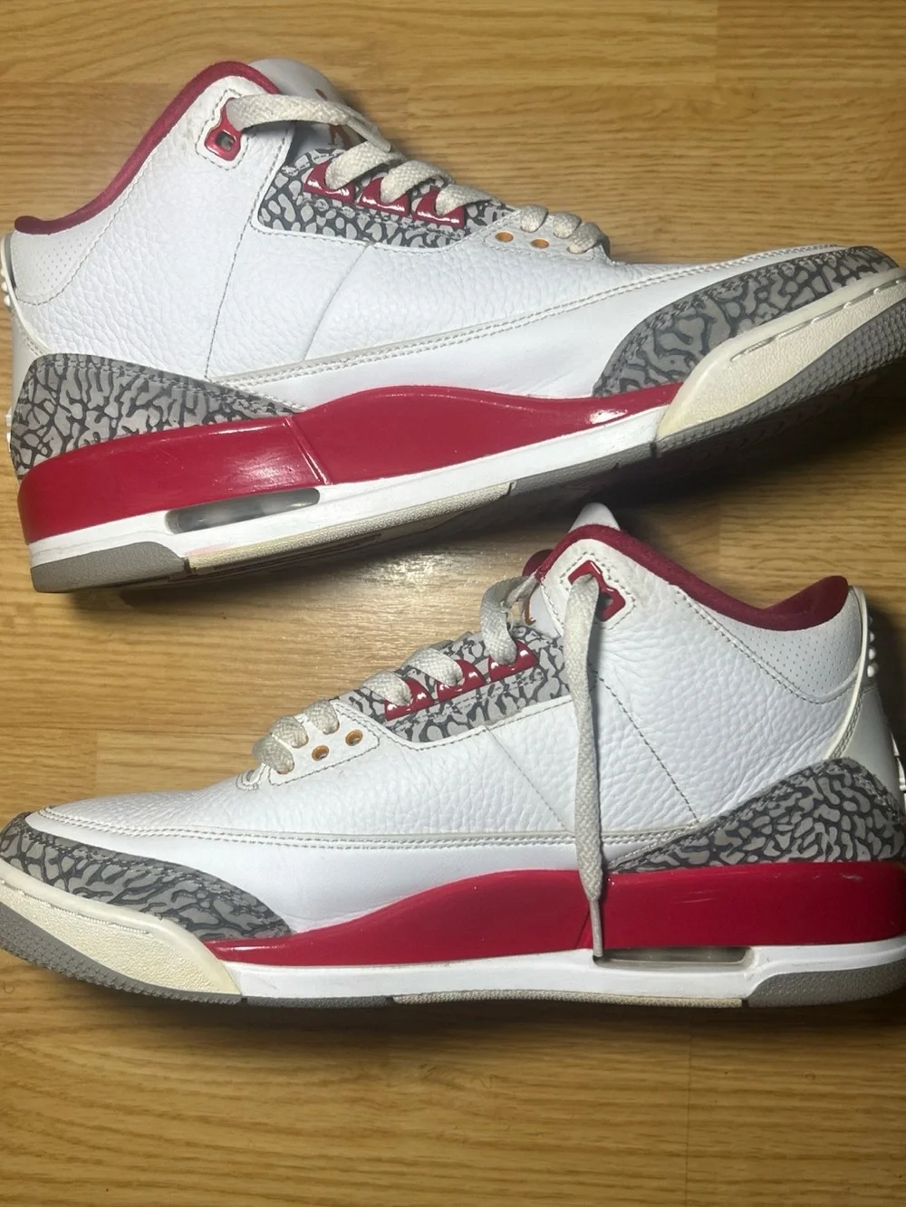 Air Jordan 3 Retro Cardinal Red Men's Size 12 Pre Owned